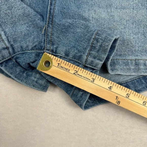 Kancan Ruffle Paperbag Waist Denim Jean Shorts Womens Sz 30 Light Blue High Rise - Picture 8 of 9